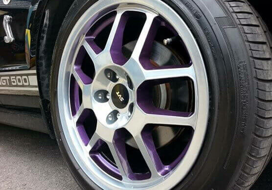 Diamond Cut purple Alloy on Mustang